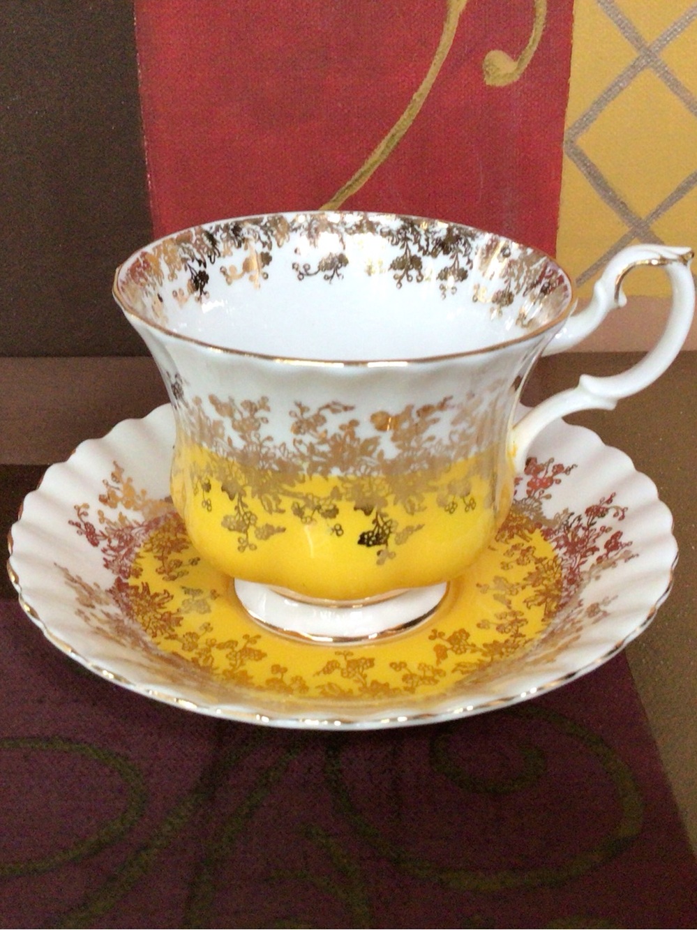 Royal Albert Regal Series Yellow Teacup And Saucer